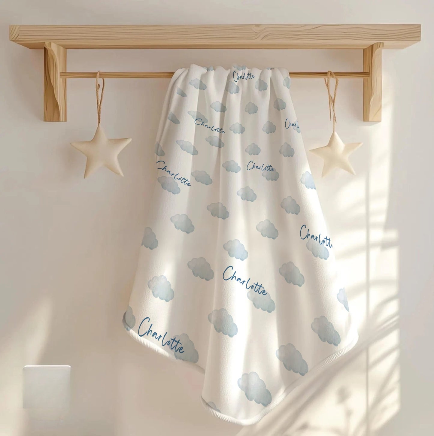 Couverture bébé personnalisée Forêt d'hiver – Nom brodé personnalisé, couverture douce pour bébé, cadeau pour nouveau-né et décoration de chambre d'enfant)