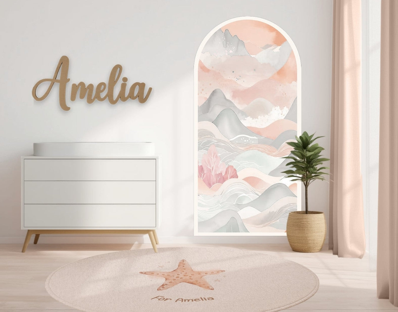 Dream Portal Sticker – Under The Pink Sea Arch Wall Decal