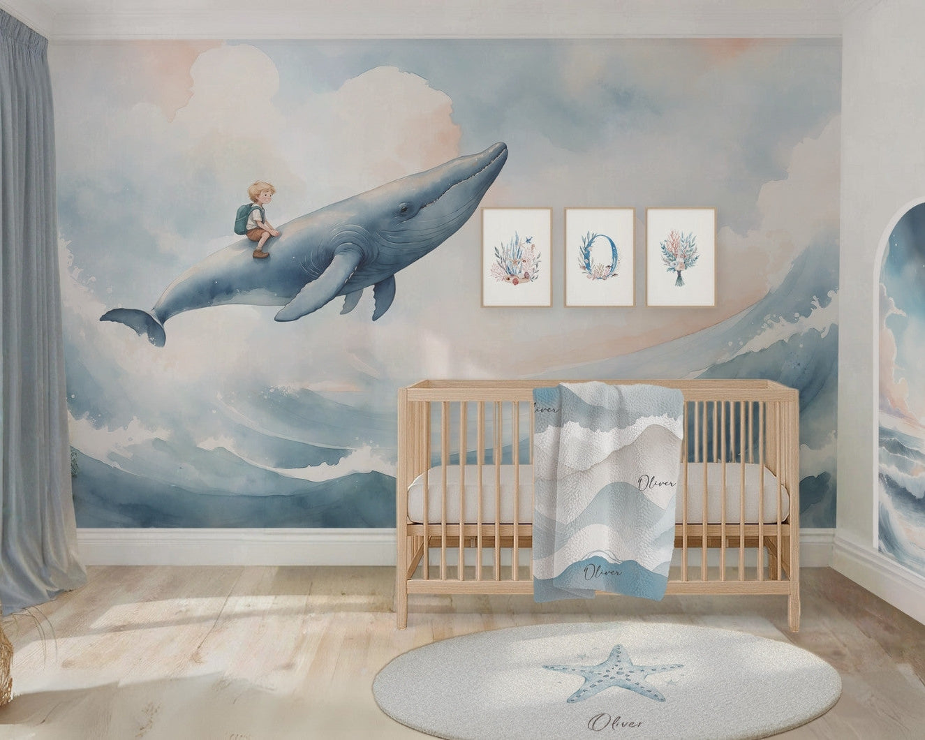 Whale Nursery Wallpaper Peel & Stick