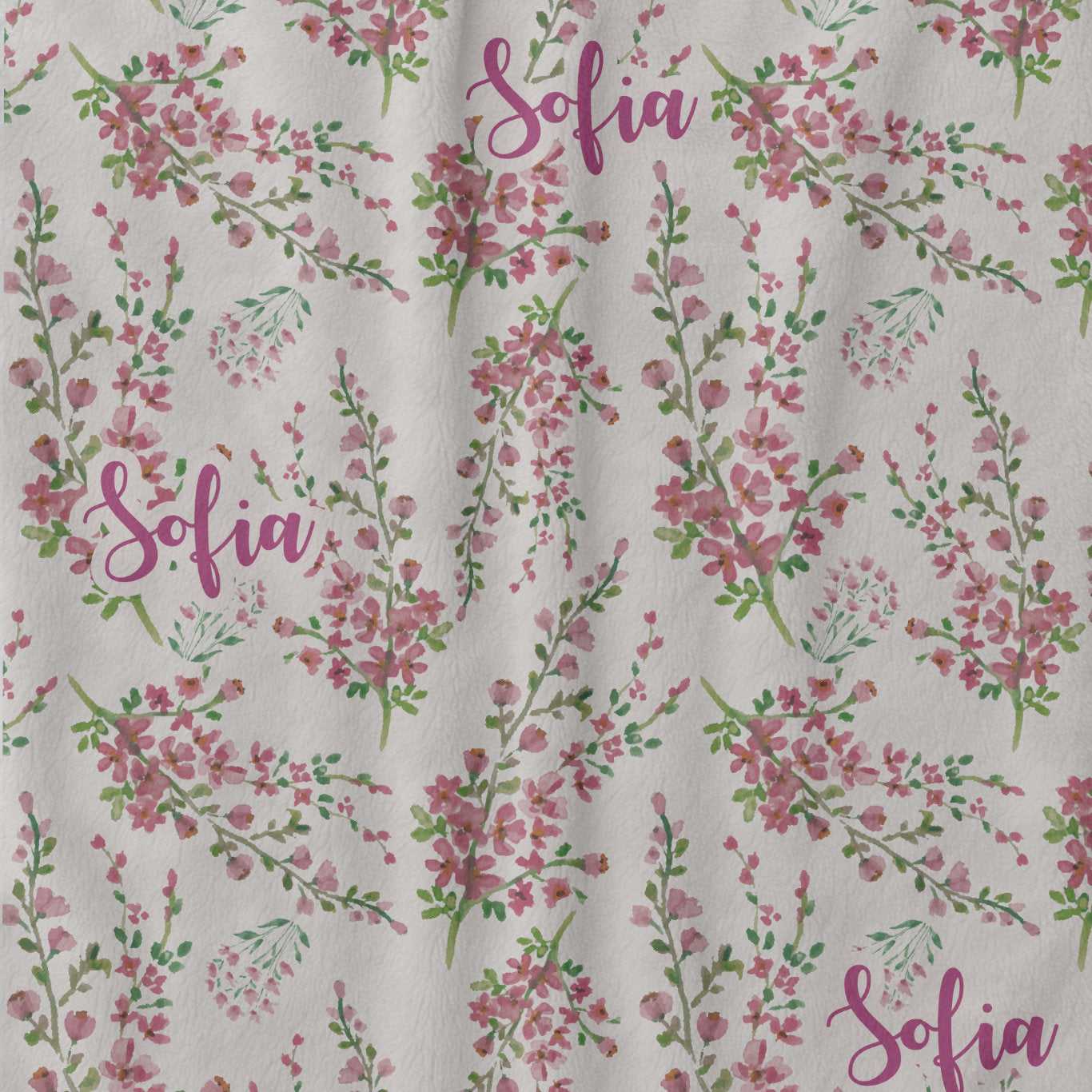 Floral Print Personalized Baby Blanket