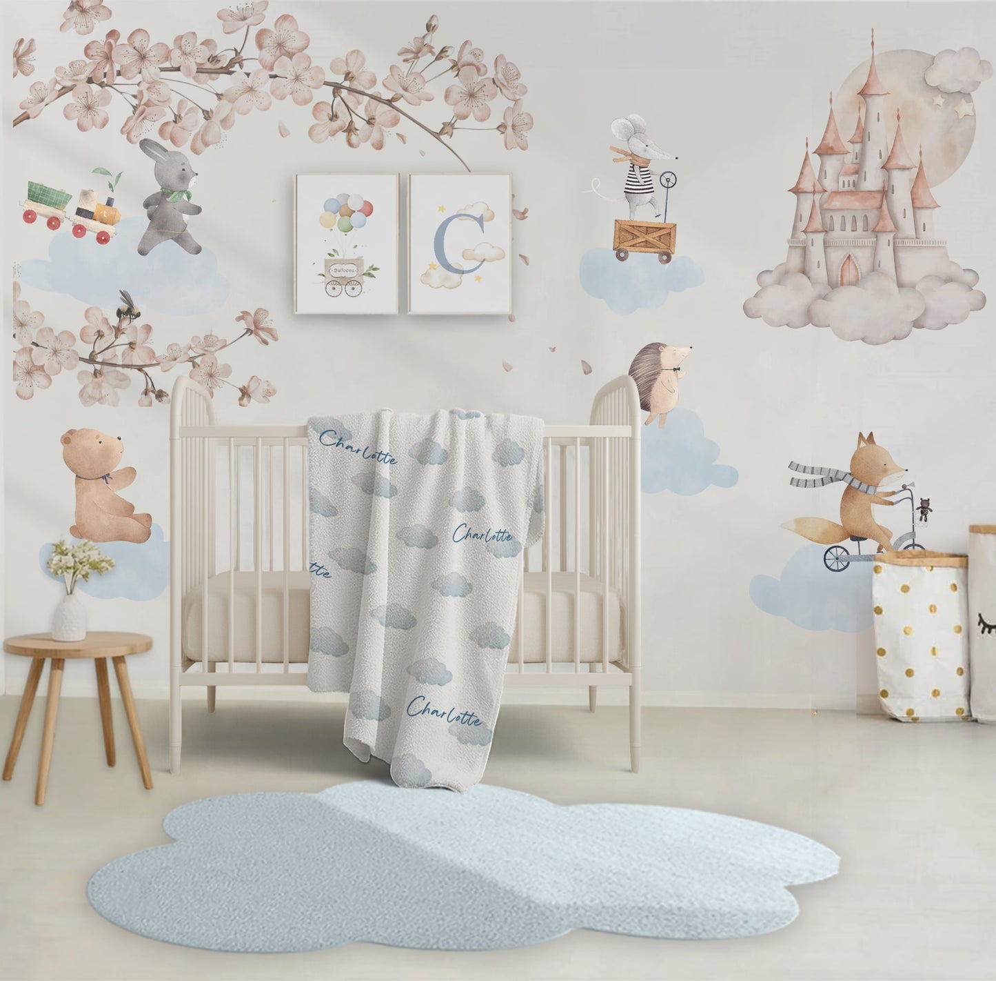 Soft Baby Rug with Name – Cloud Shaped Playmat