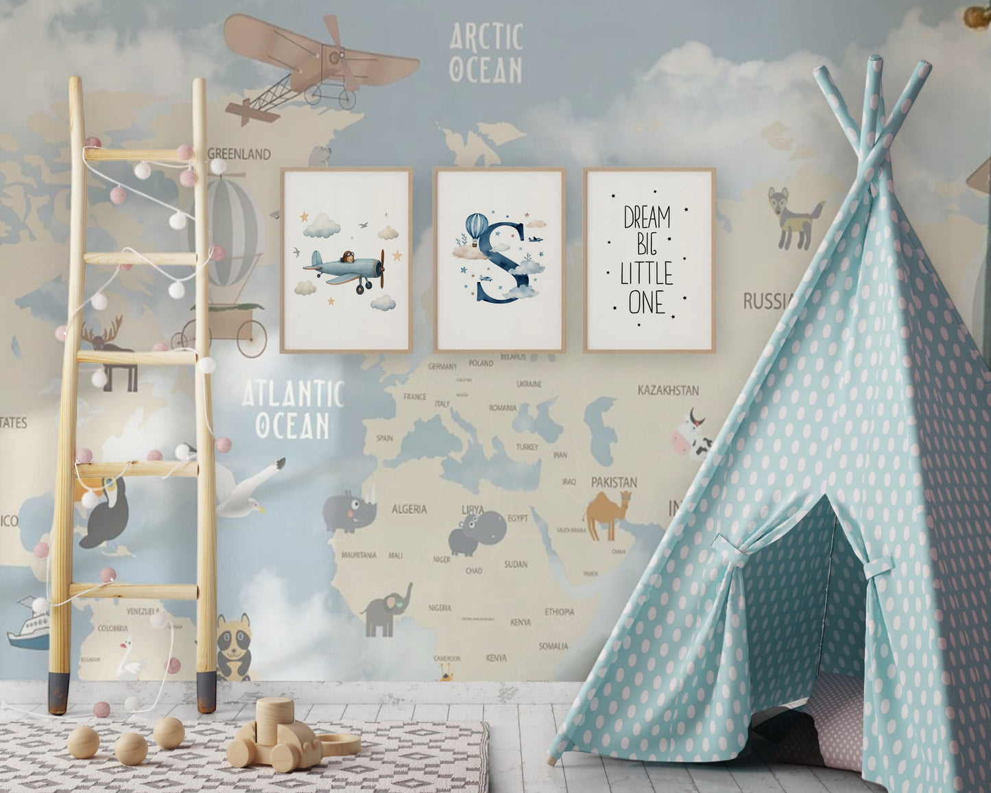 Map Nursery Wallpaper Peel & Stick
