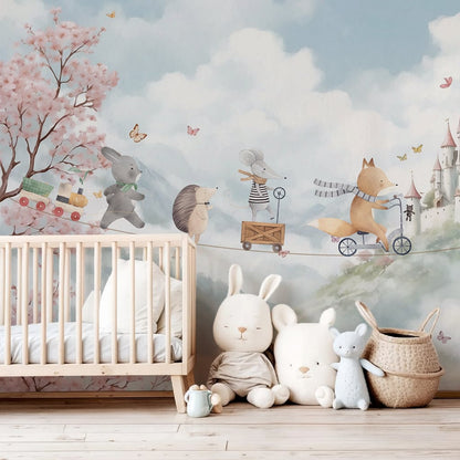 Animal Castle Nursery Wallpaper Peel & Stick