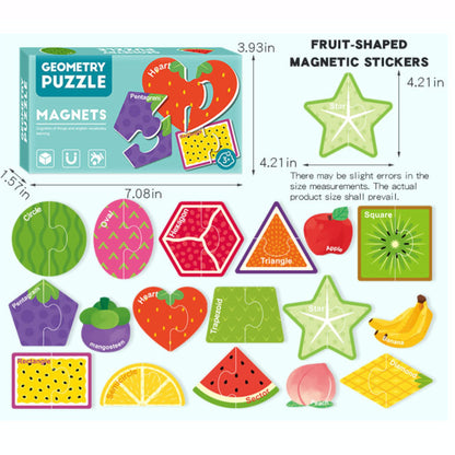 Magnetic Puzzle - Geometric-Shaped Fruits