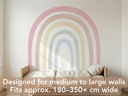 Watercolor Pink Rainbow Wall Decals — Peel & Stick (Easy removable)
