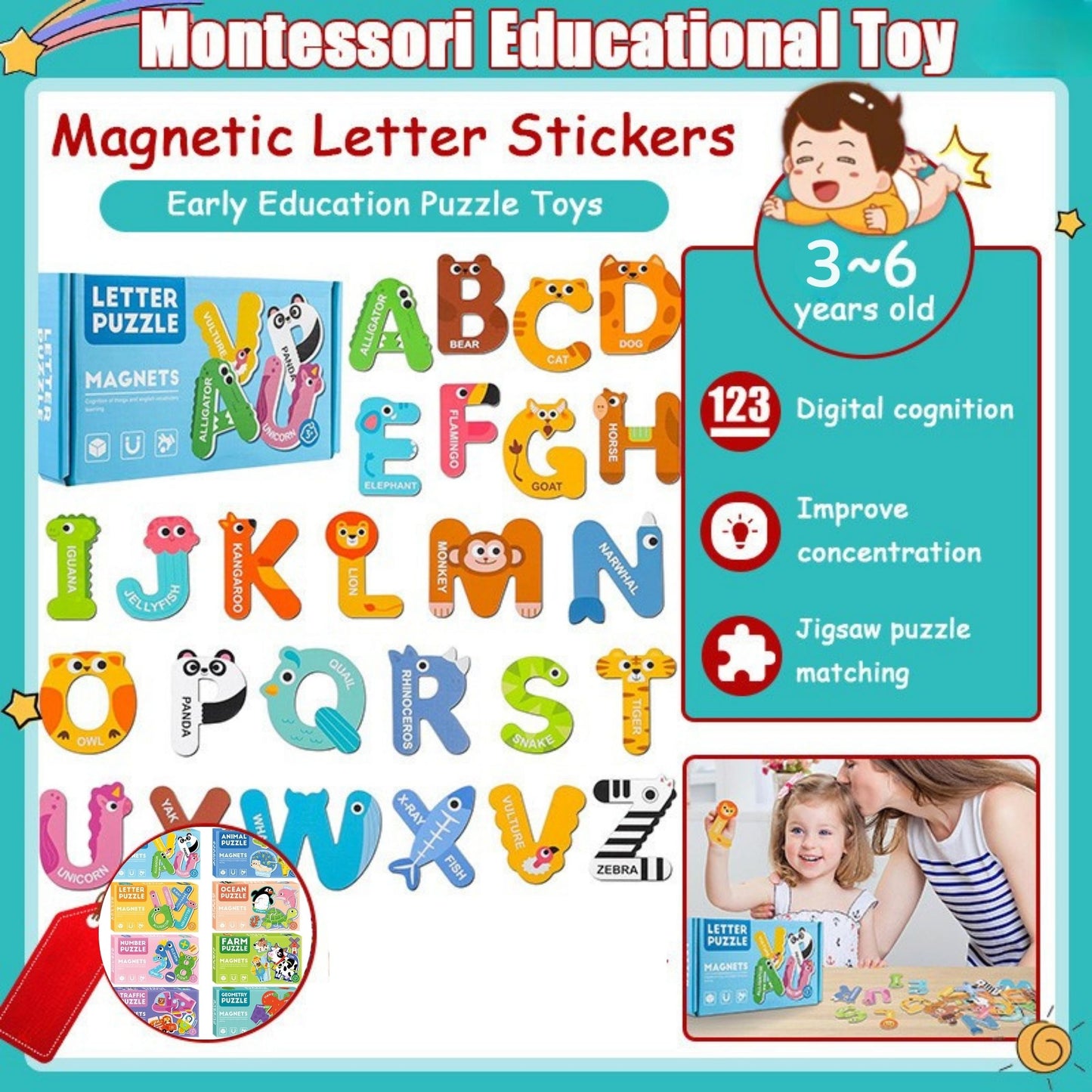 Magnetic Puzzle - A-Z Capital Alphabet Letters