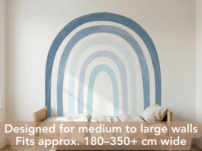 Calm Blue Rainbow Watercolor Wall Decals — Peel & Stick (Easy removable)