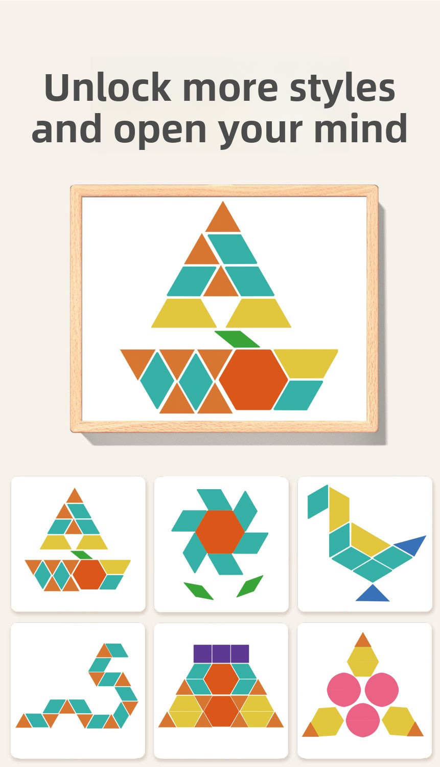 Magnetic Tangram Puzzles - Montessori Learning (225 pcs)