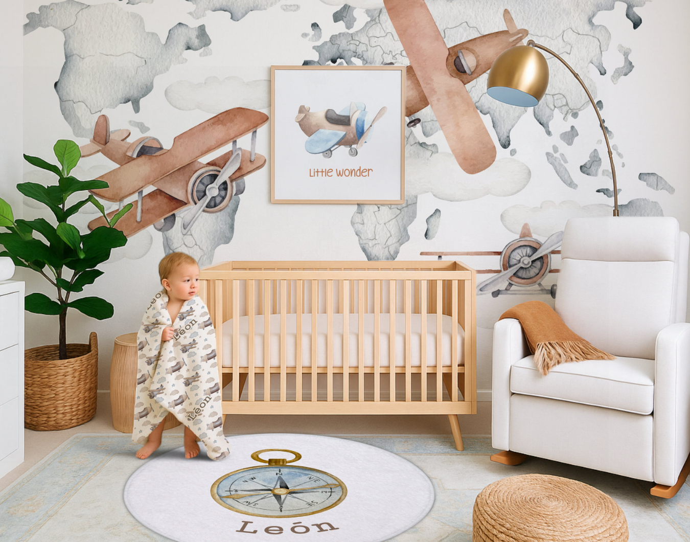 Airplane Nursery Wallpaper Peel & Stick