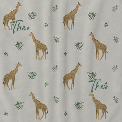 Safari Giraffe Personalized Baby Blanket