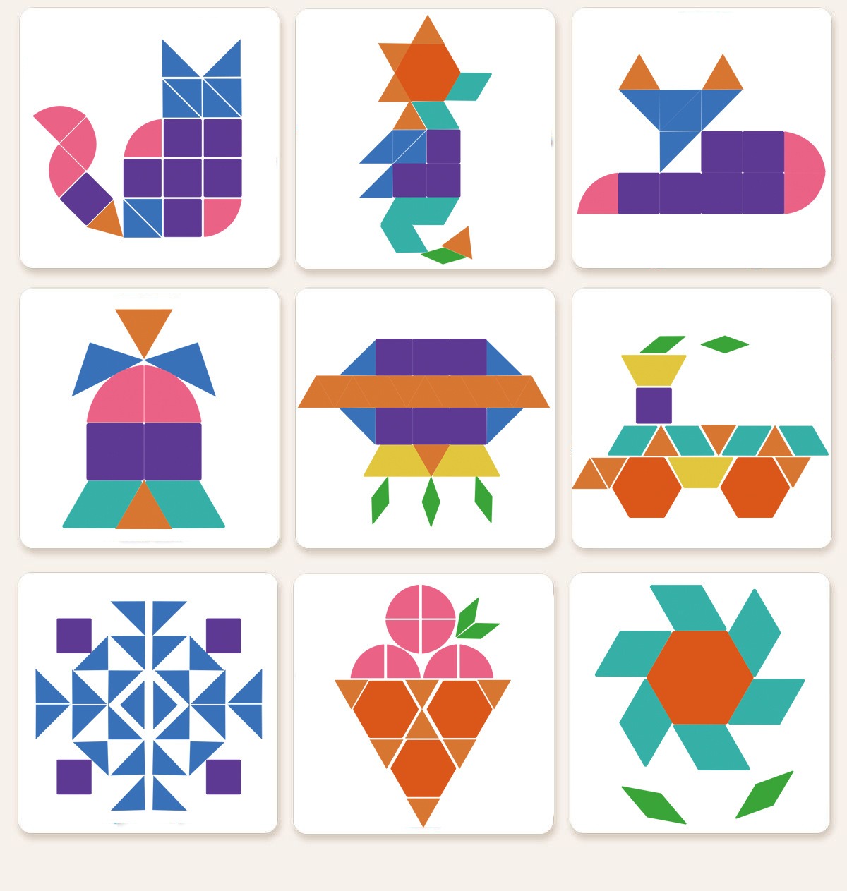 Magnetic Tangram Puzzles - Montessori Learning (225 pcs)