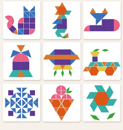 Magnetic Tangram Puzzles - Montessori Learning (225 pcs)