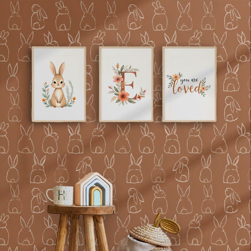 Wall-Art Set - Terracotta  Bunnies