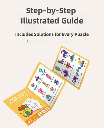 Magnetic Tangram Puzzles - Montessori Learning (225 pcs)