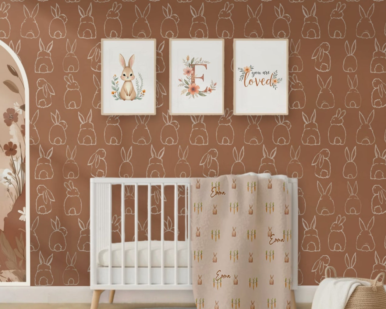 Wall-Art Set - Terracotta  Bunnies