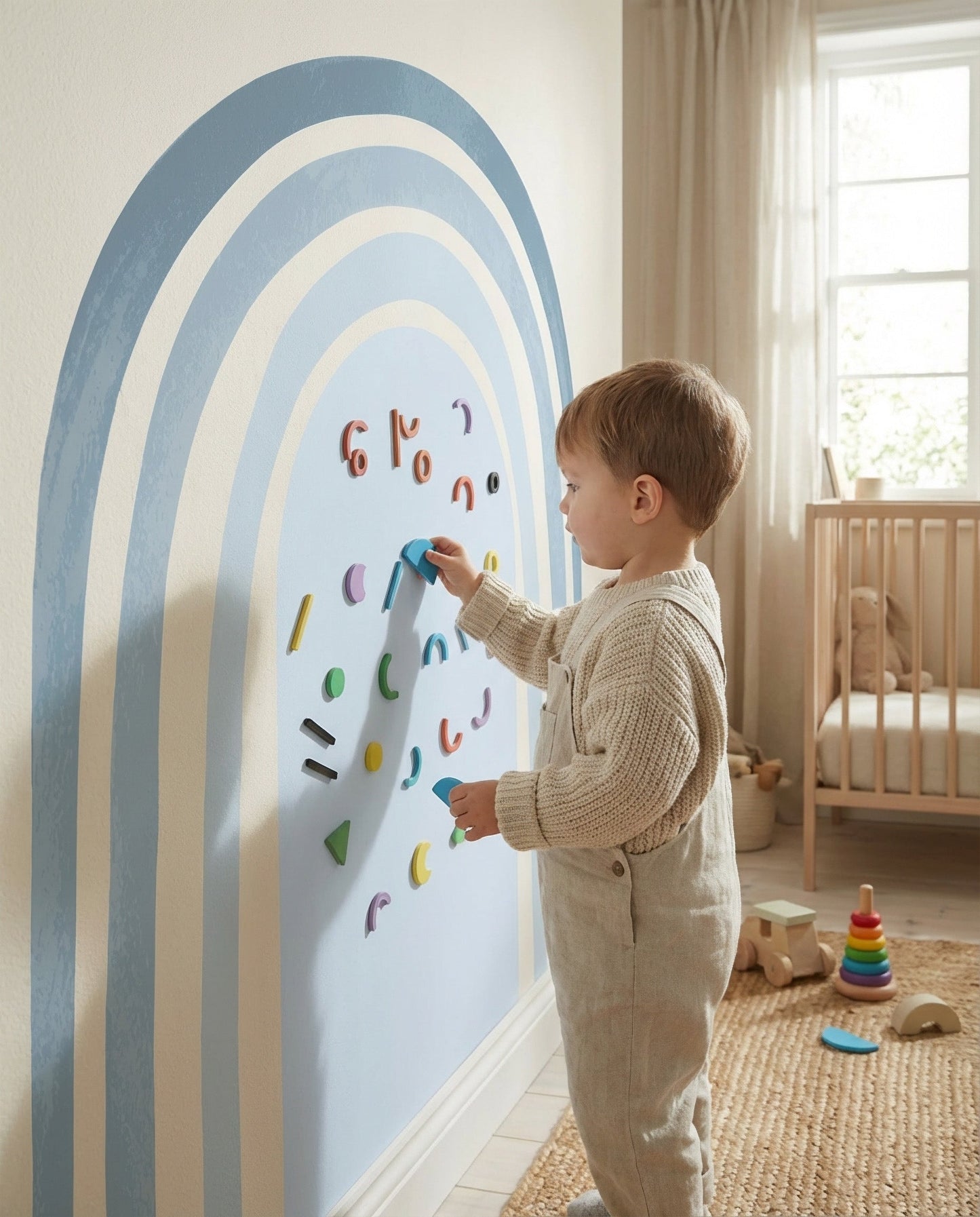 Calm Blue Rainbow Montessori Play Corner Set