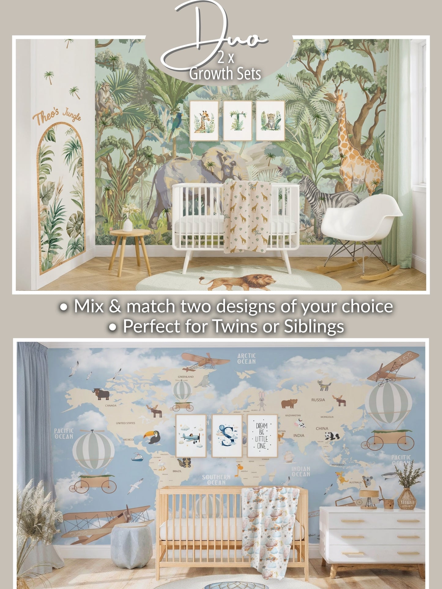 World Map Nursery Set