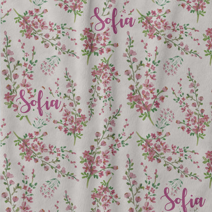 Floral Print Personalized Baby Blanket