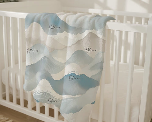 Ocean Waves Personalized Baby Blanket