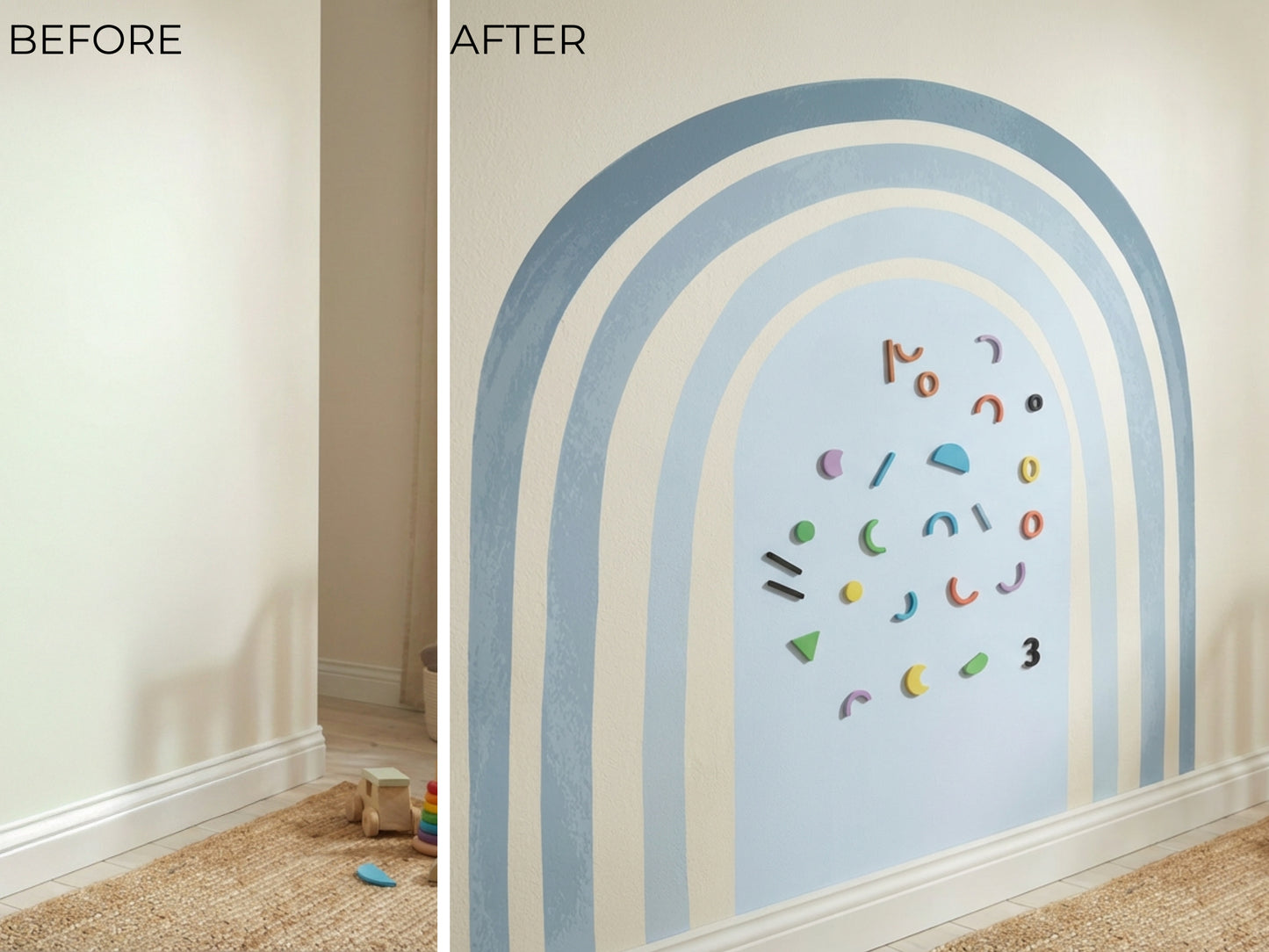 Calm Blue Rainbow Montessori Play Corner Set