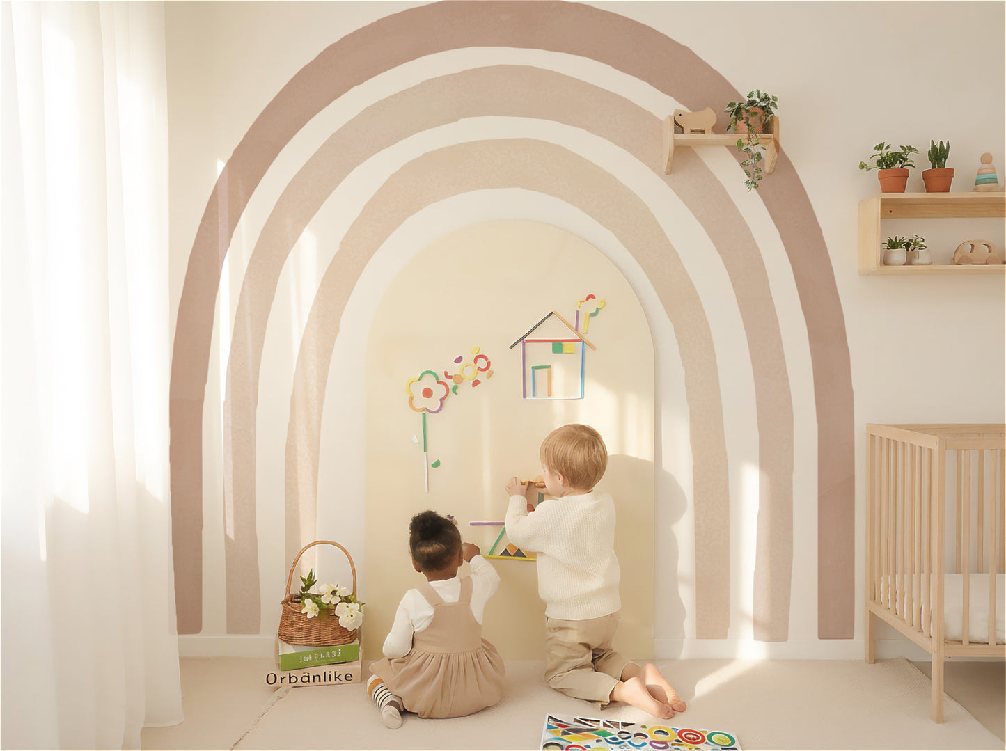 Boho Sand Rainbow Magnetic Playroom Set