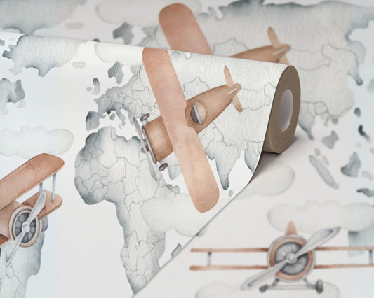 Airplane Nursery Wallpaper Peel & Stick