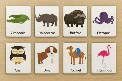 Animal Vocabulary Flash Cards Magnets_
