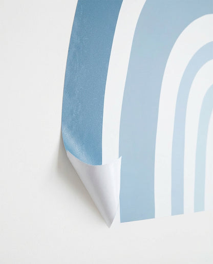 Calm Blue Rainbow Watercolor Wall Decals — Peel & Stick (Easy removable)