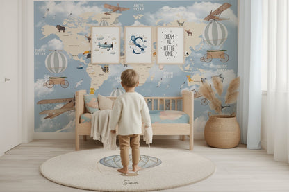 World Map Nursery Set