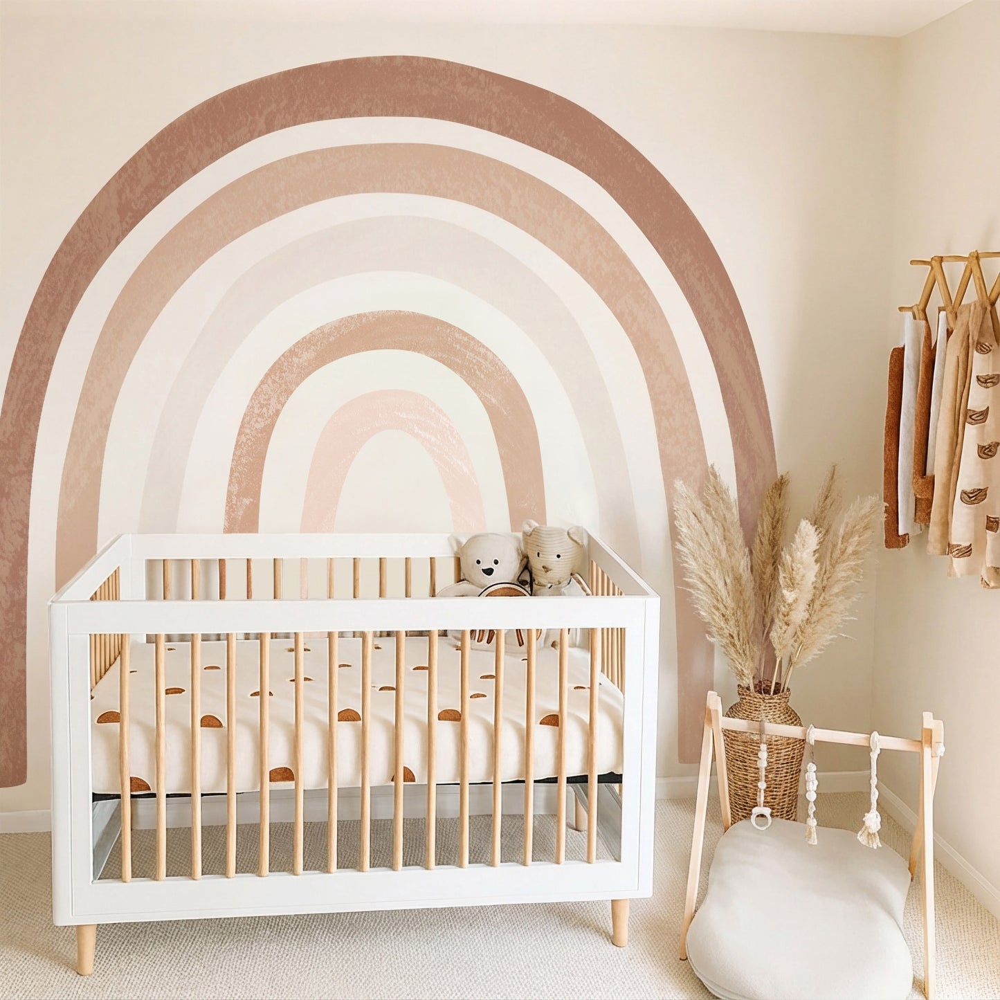 Boho Rainbow Watercolor Wall Decals — Peel & Stick (Easy removable)