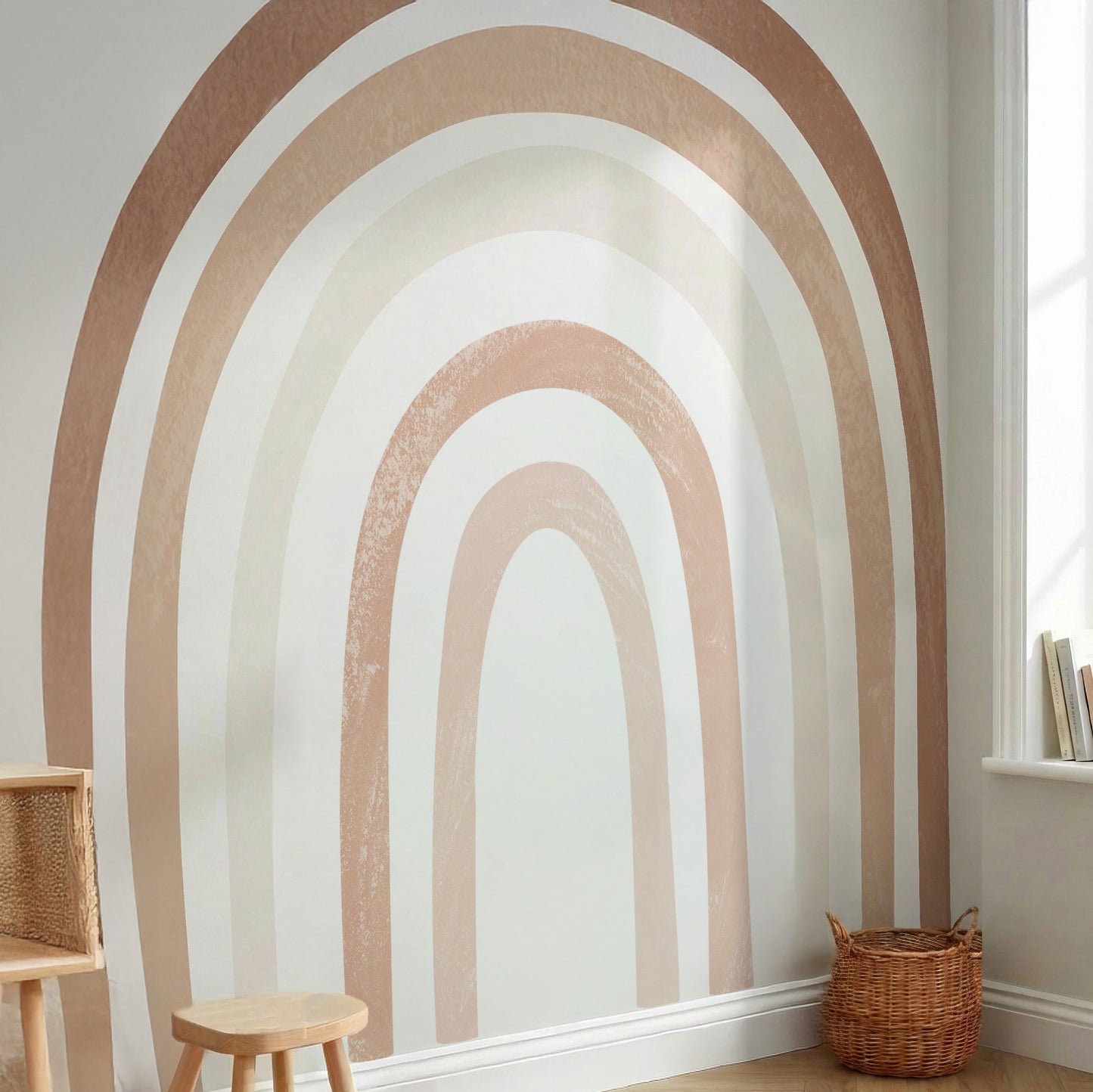 Boho Rainbow Watercolor Wall Decals — Peel & Stick (Easy removable)