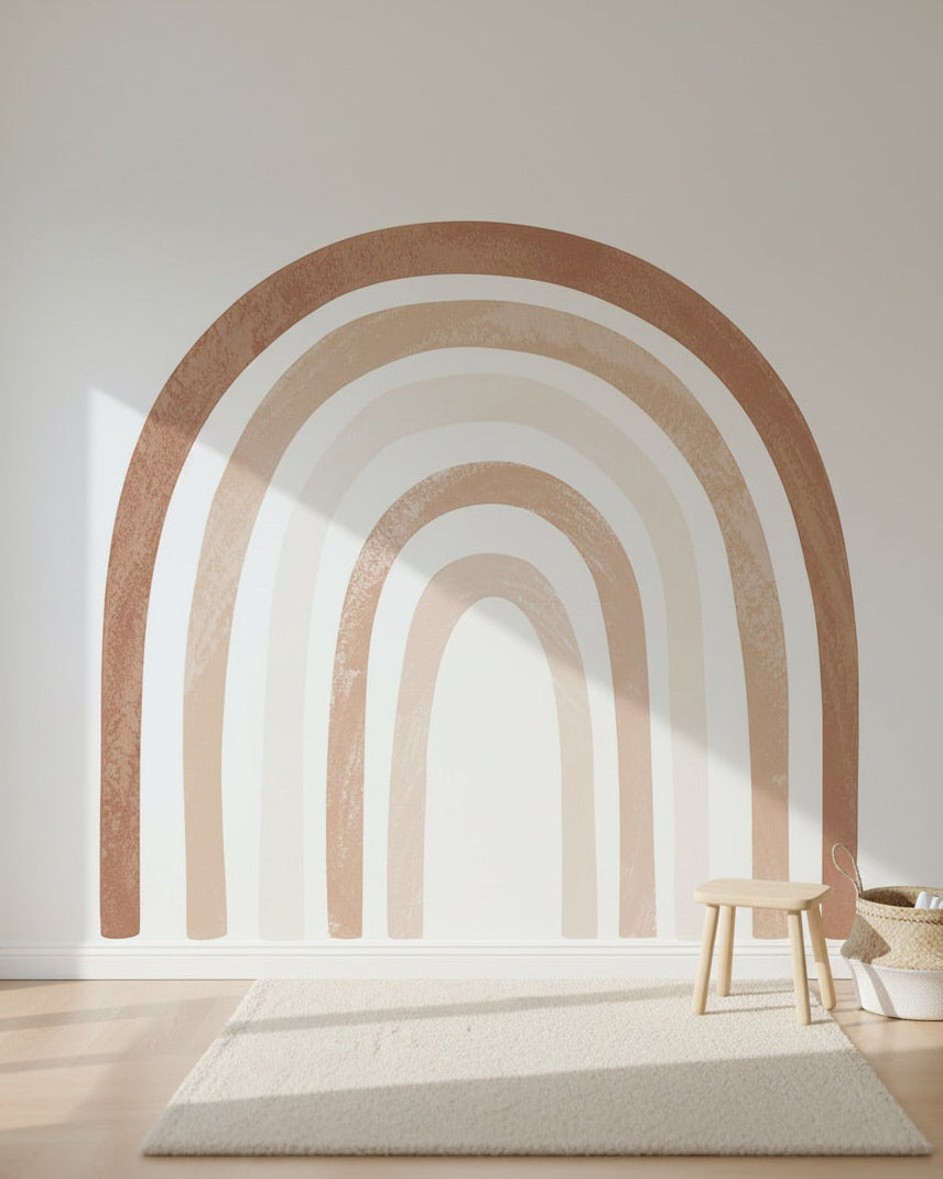 Boho Rainbow Watercolor Wall Decals — Peel & Stick (Easy removable)