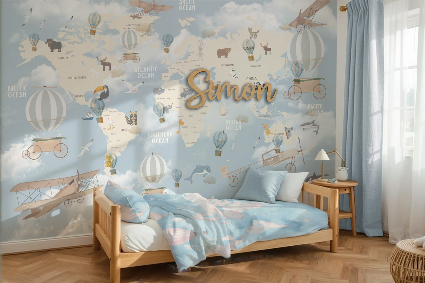 Map Nursery Wallpaper Peel & Stick