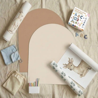 Magnetic playwall bundle with arches, decals, letters and accessories