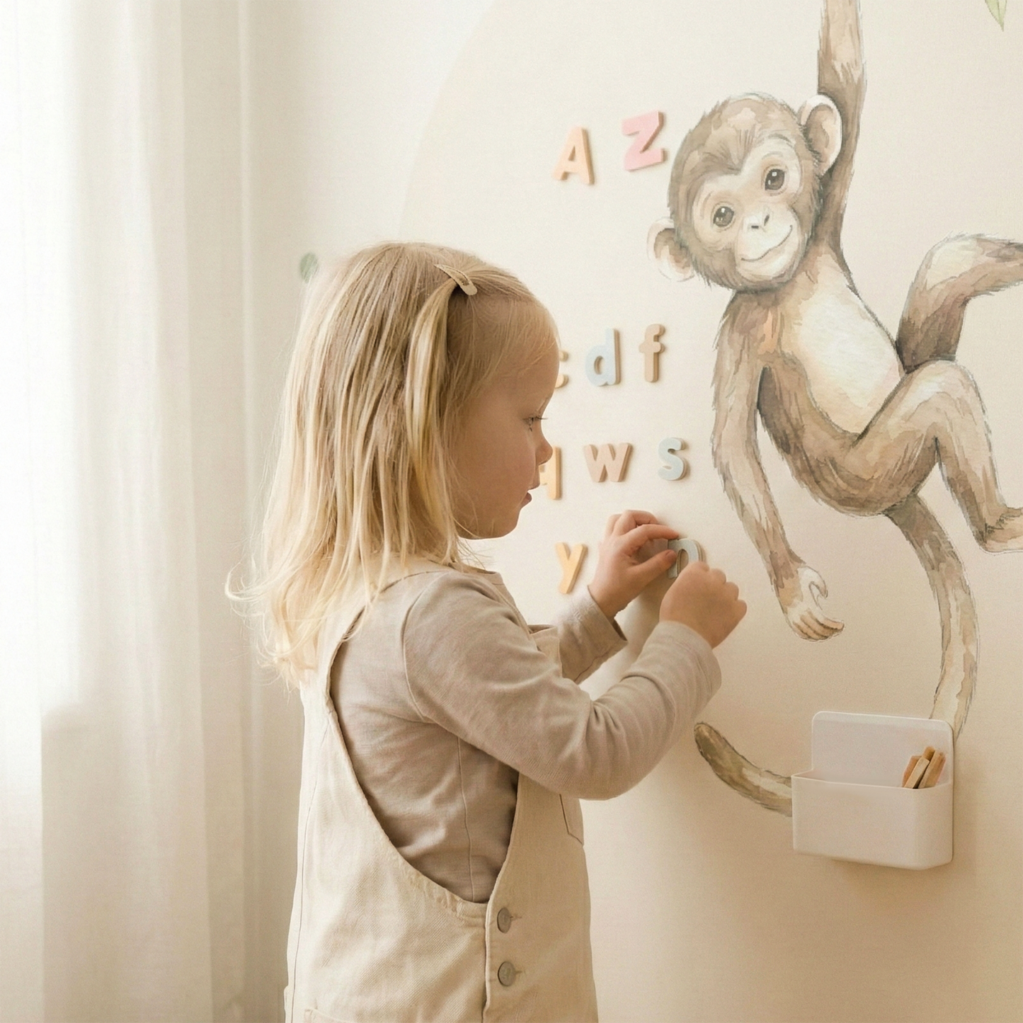 Monkey & Giraffe Friends - The Magnetic Story Wall™ – Personalized Interactive Playwall for Kids