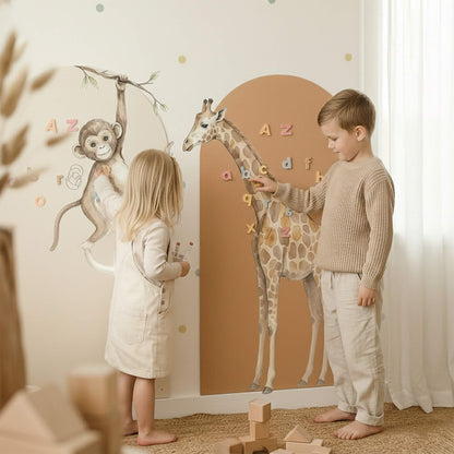 Monkey & Giraffe Friends - The Magnetic Story Wall™ – Personalized Interactive Playwall for Kids