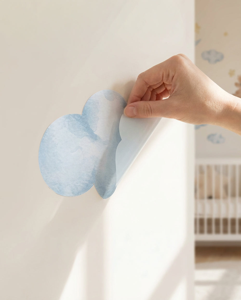 Dreamy Cloud Animals Watercolor Wall Decals — Peel & Stick, Removable