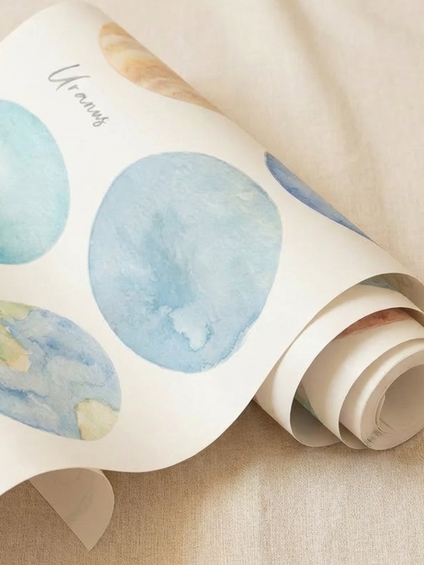 Space Watercolor Wall Decals — Peel & Stick (Easy removable)
